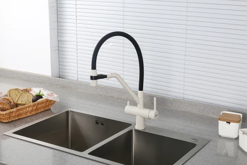 Смеситель для кухни Gappo G4398-81 Белый Черный латунь