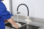 Смеситель для кухни Gappo G4398-81 Белый Черный латунь
