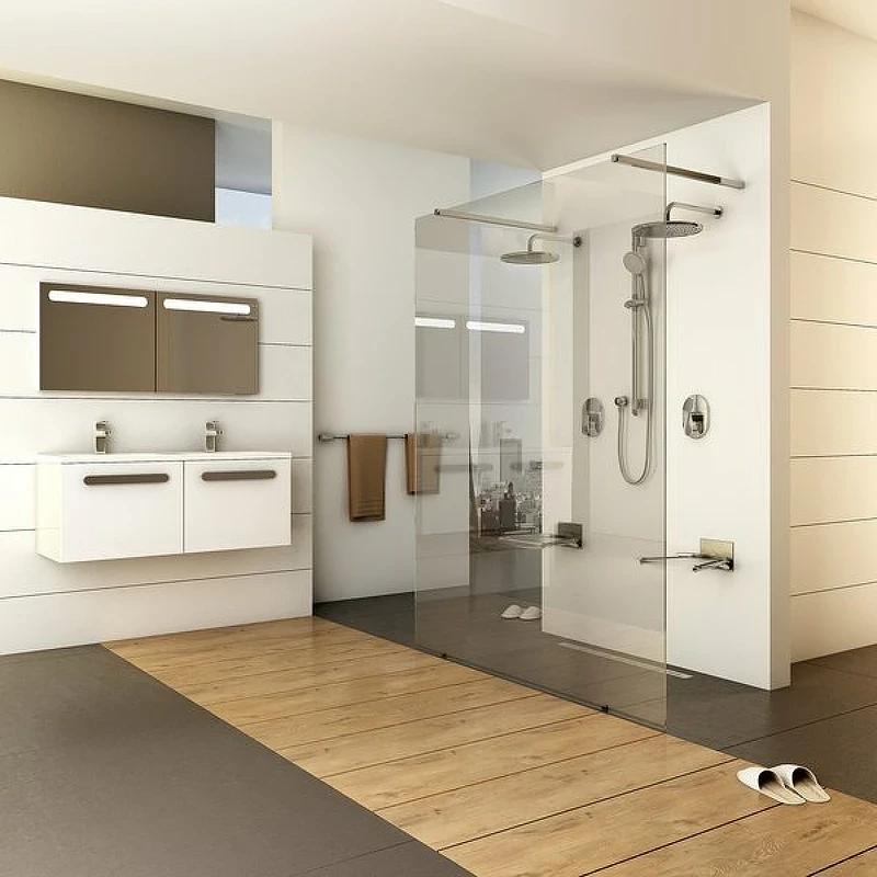 Душевая перегородка Ravak Walk-In Free 160 GW9FS0C00Z1 профиль Хром стекло Transparent