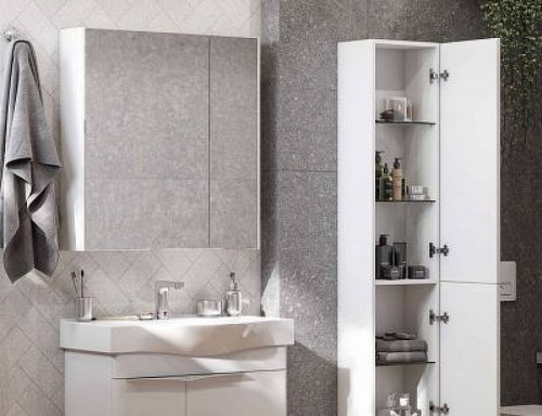 Зеркальный шкаф Aquaton Беверли 80 1A237102BV010 Белый глянец МДФ / ЛДСП, стекло