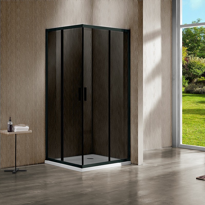 Душевой уголок Vincea Garda 120x110 VSS-1G1112CGB профиль Черный стекло тонированное