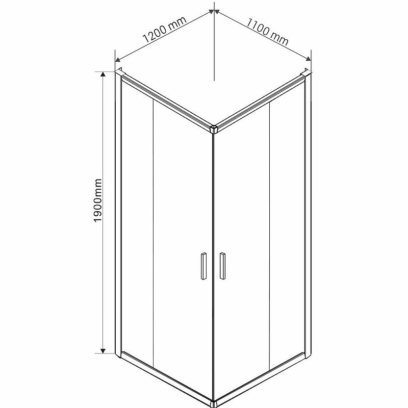 Душевой уголок Vincea Garda 120x110 VSS-1G1112CGB профиль Черный стекло тонированное