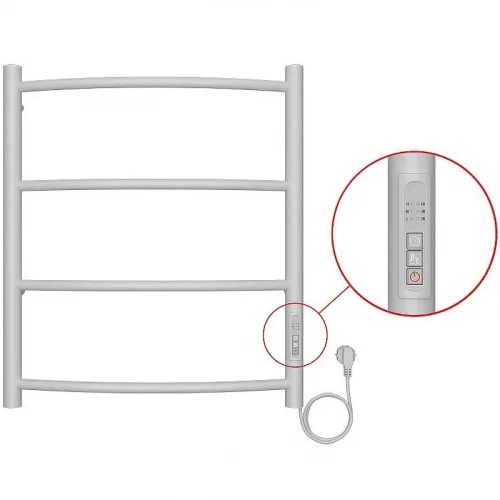 Электрический полотенцесушитель Azario Verona 500x600 П4 AZ04856W диммер справа Белый