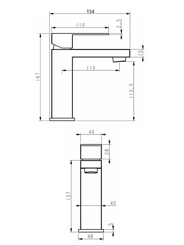 Смеситель для раковины Alfi LF302144 цвет Черный матовый