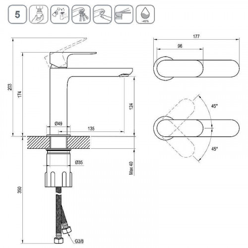 Смеситель для раковины Ravak Eleganta EL 012.60RGB X070364 Розовое золото