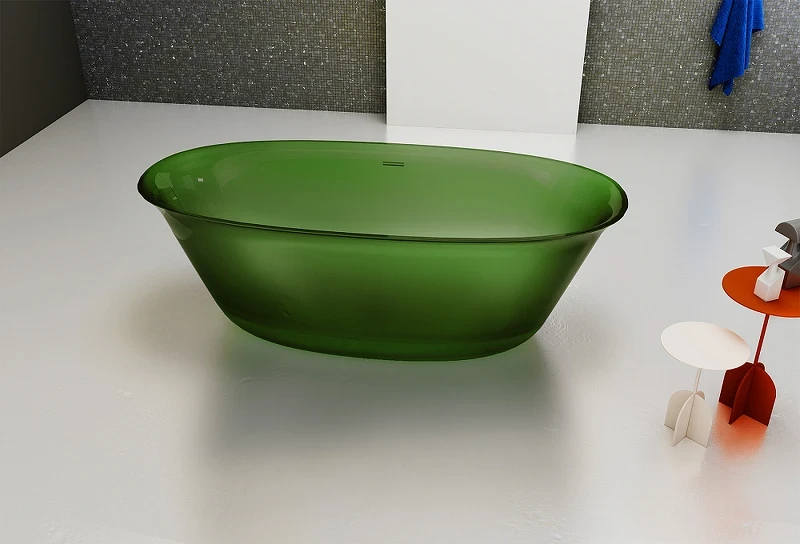 Ванна из полиэфирной смолы Abber Kristall 170х75 AT9707Emerald Зеленая без гидромассажа