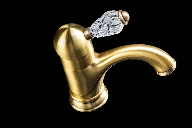 Смеситель для раковины Boheme Crystal 301-CRST Бронза латунь