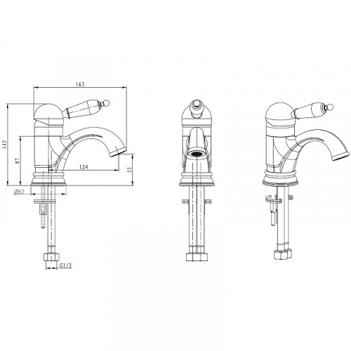 Смеситель для раковины Boheme Crystal 301-CRST Бронза латунь