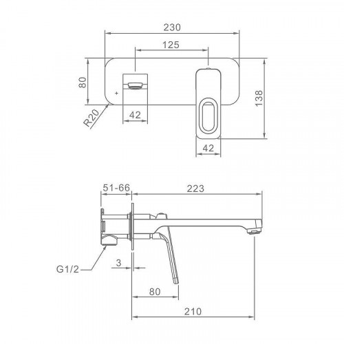 Смеситель для раковины Raglo R51.11 цвет Хром