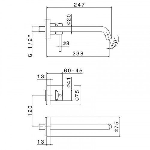 Смеситель для раковины Newform XT 4230E.21.018 цвет Хром
