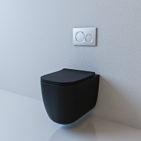 Унитаз beWash Schutz BKWHR102510 подвесной Черный матовый с сиденьем Микролифт фарфор подвесной