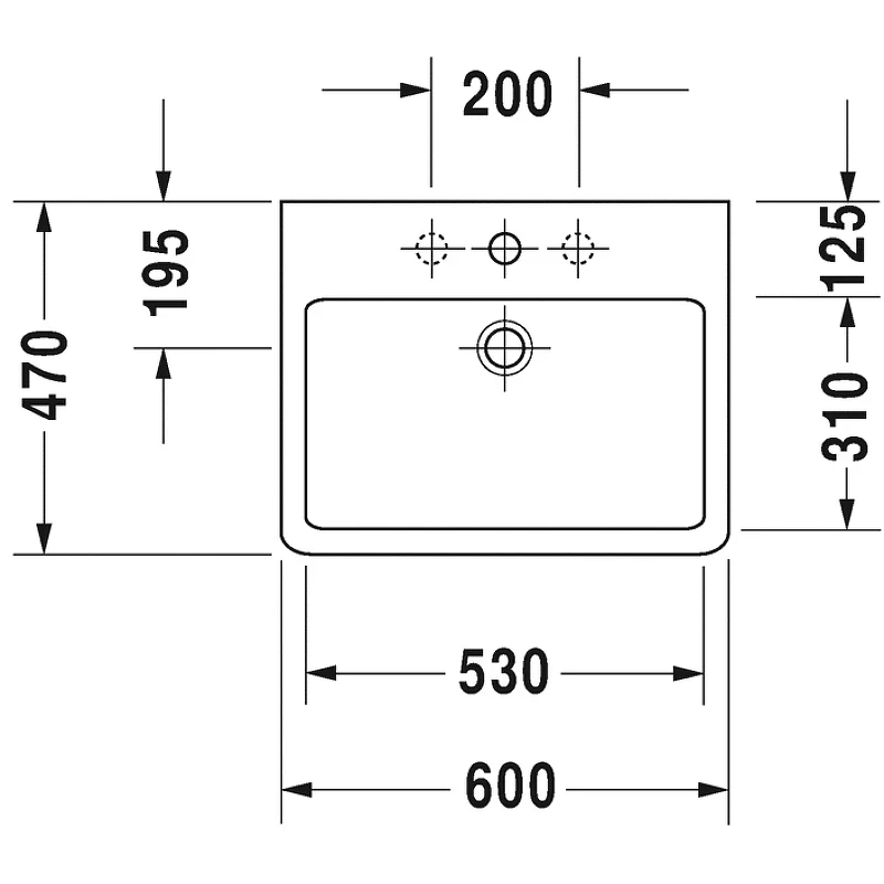 Раковина Duravit Vero 60 0454600000 Белая
