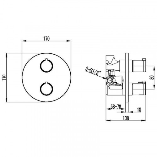 Смеситель для душа Lemark Yeti LM7823C с термостатом Хром
