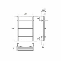 Водяной полотенцесушитель Point Афина PN04155P П2 500x500 с полкой Хром