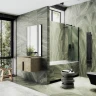 Шторка на ванну Maybah Glass MGV-93-6ш 700x1400 в широком профиле Черный стекло сатиновое