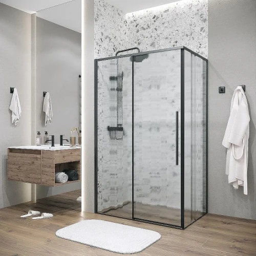 Душевой уголок Grossman Galaxy 110х80 120.K33.01.1180.21.02 профиль Черный матовый стекло шиншилла