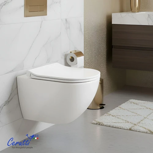 Унитаз Ceruttispa Amici CT11388 подвесной цвет Белый с сиденьем Микролифт