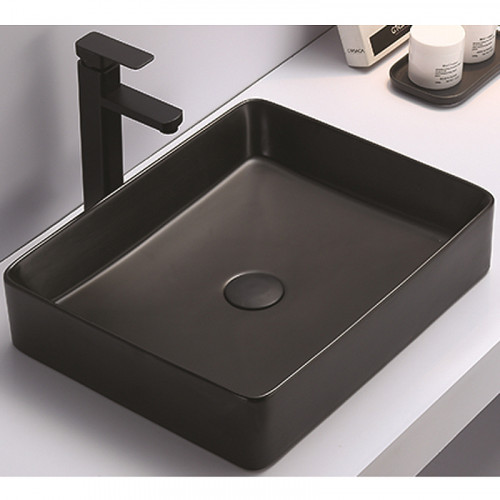 Раковина-чаша CeramaLux 50 7050KMB Черная матовая фаянс накладная