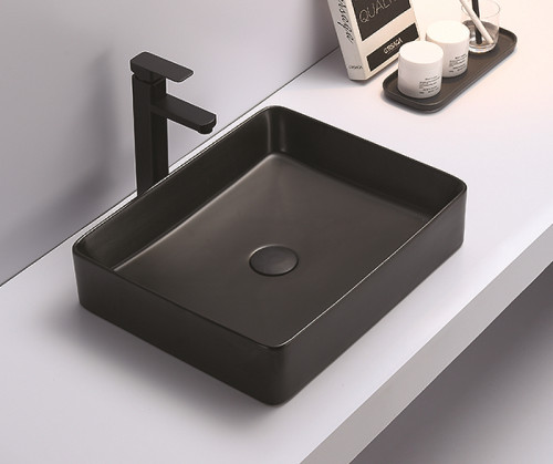 Раковина-чаша CeramaLux 50 7050KMB Черная матовая фаянс накладная