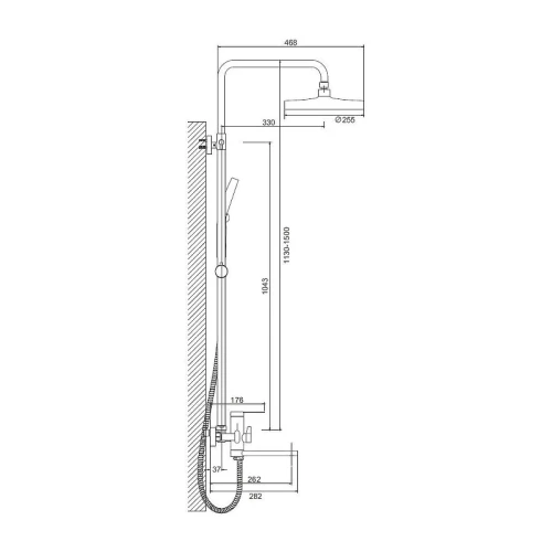 Душевая система Belz B813-7 B24813-7 цвет Черный матовый