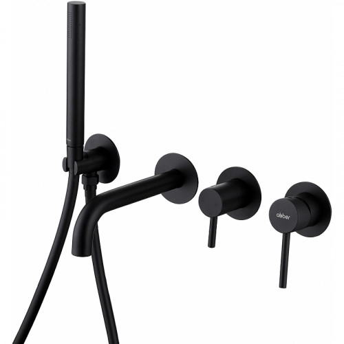 Смеситель для ванны Abber Wasser Kreis AF8130B Черный матовый латунь встраиваемый