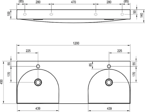 Мебельная раковина Ravak Lite 120 XJX01212001 цвет Белый