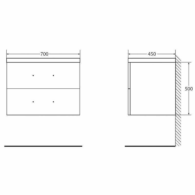 Тумба под раковину BelBagno Aurora 70 AURORA-700-2C-SO-RNN подвесная Rovere Nebrasca Nature МДФ / ЛДСП
