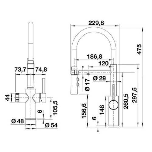 Смеситель для кухни Blanco Catris-S Flexo 526707 цвет Черный матовый