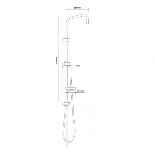 Душевая штанга Agger Abar Хром латунь на стену