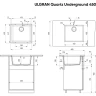 Кухонная мойка Ulgran Quartz Underground 450-07 Уголь искусственный камень (литьевой мрамор) встраиваемый