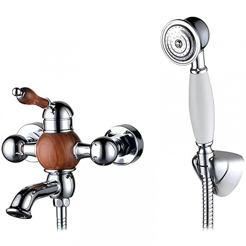 Смеситель для ванны Kaiser Wood 61022 Хром Дуб латунь на стену