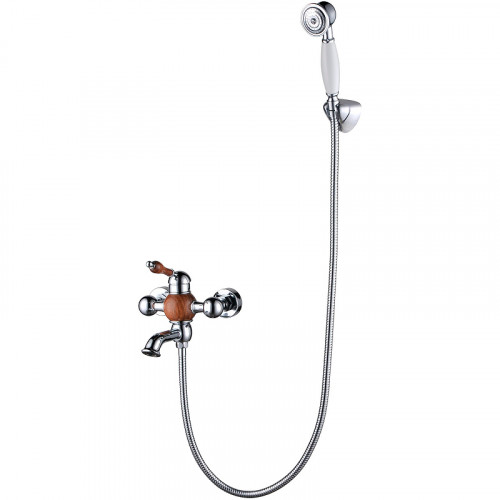 Смеситель для ванны Kaiser Wood 61022 Хром Дуб латунь на стену