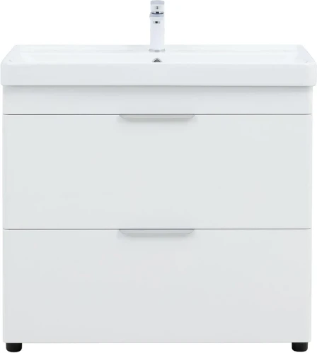 Тумба с раковиной Aquanet Ирис new 90 342094 цвет Белый глянец