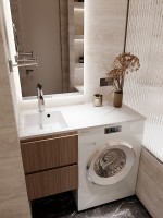 Раковина Florentina Аванти 100 L 10.310.0L100.001 с местом под стиральную машину Белая искусственный камень (литьевой мрамор) подвесная, полувстраиваемая, с местом под стиральную машину