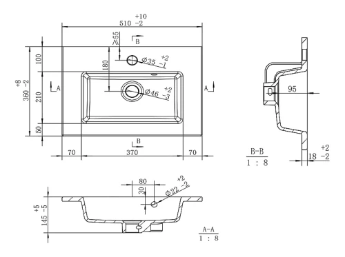 Раковина Brevita Avila 50 B-AVI050-01 цвет Белый