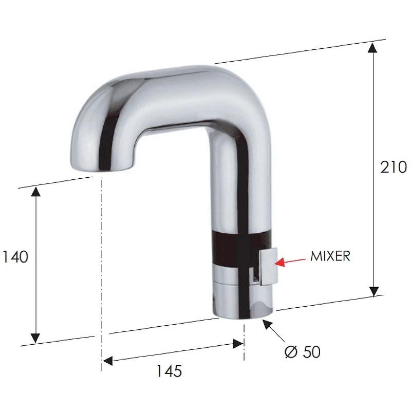 Смеситель для раковины Remer Sensor SE14 Хром латунь