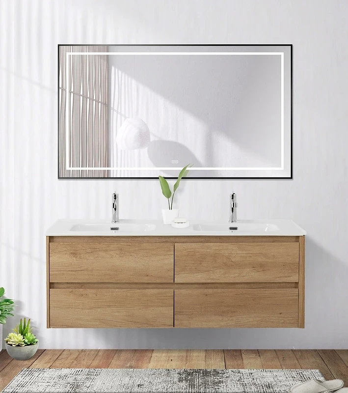 Зеркало BelBagno Kraft 140 SPC-KRAFT-1400-800-LED-TCH-WARM-NERO с подсветкой Черное с сенсорным выключателем и подогревом стекло