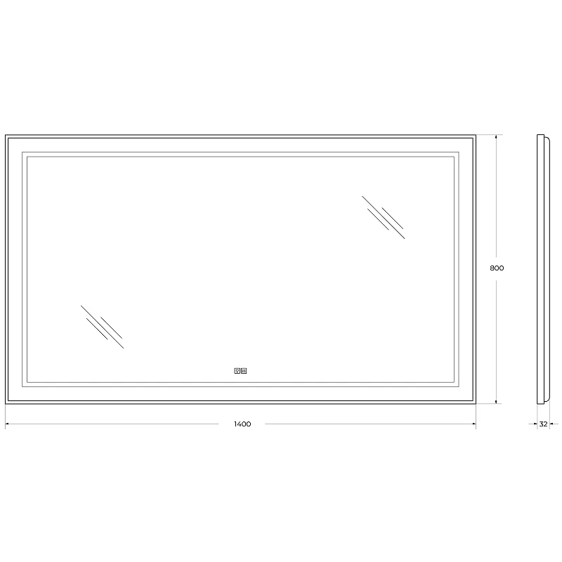 Зеркало BelBagno Kraft 140 SPC-KRAFT-1400-800-LED-TCH-WARM-NERO с подсветкой Черное с сенсорным выключателем и подогревом стекло