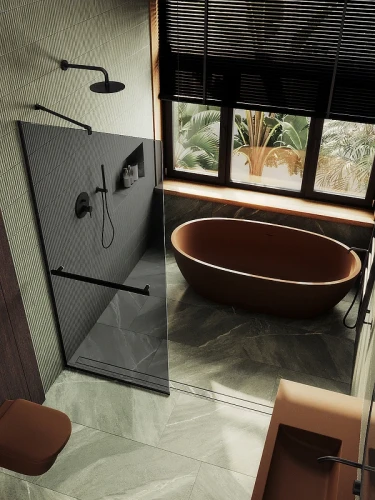 Душевая перегородка Maybah Glass MGD-723-6у 690x1950 в узком профиле Черный стекло графитовое