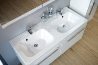 Раковина Ravak Chrome 120 XJG01112000 двойная Белая искусственный камень (литьевой мрамор) полувстраиваемая