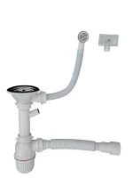 Сифон для кухонной мойки Aquanet 372022 цвет Белый