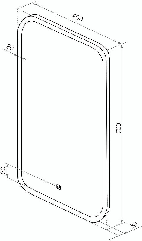 Зеркало DIWO Псков 70 ЗЛП1727 с подсветкой с сенсорным выключателем