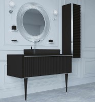 Шкаф пенал Boheme Armadi Art Vallessi Avantgarde Canale 35 846-BCR подвесной Черный Хром МДФ / ЛДСП