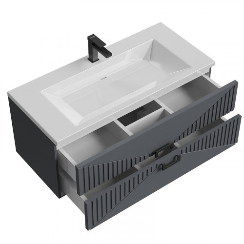 Тумба под раковину Grossman Луксор 100 1010059 цвет Графит матовый