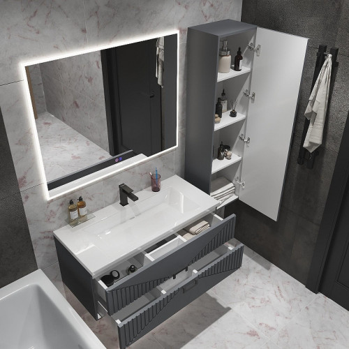 Тумба под раковину Grossman Луксор 100 1010059 цвет Графит матовый