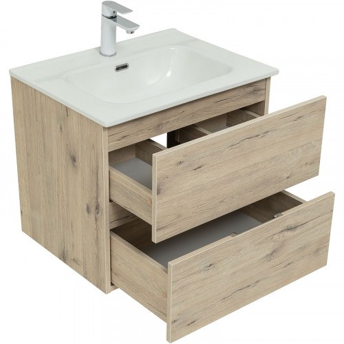 Тумба под раковину Aquanet Алвита New 60 277513 подвесная Дуб Веллингтон МДФ / ЛДСП