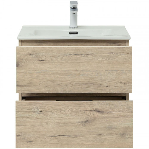 Тумба под раковину Aquanet Алвита New 60 277513 подвесная Дуб Веллингтон МДФ / ЛДСП