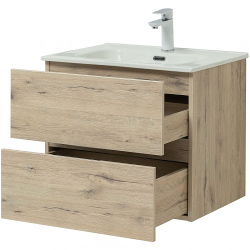 Тумба под раковину Aquanet Алвита New 60 277513 подвесная Дуб Веллингтон МДФ / ЛДСП