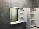 Зеркало со шкафом Comforty Модена М-60 00-00001639 Белое матовое МДФ / ЛДСП, стекло