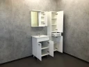 Зеркало со шкафом Comforty Модена М-60 00-00001639 Белое матовое МДФ / ЛДСП, стекло